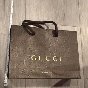 Gucci Brown Shopping Bag with Gold Logo